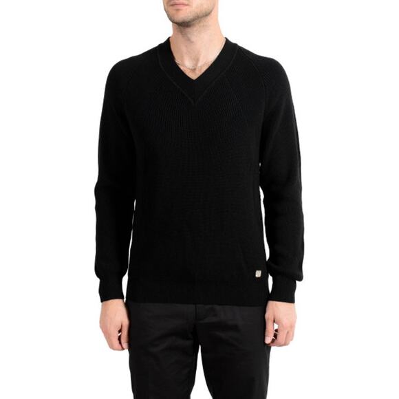 VERSACE Collection Silk Cotton V-Neck Sweater Melon Stretch Casual Men's M - Picture 3 of 13